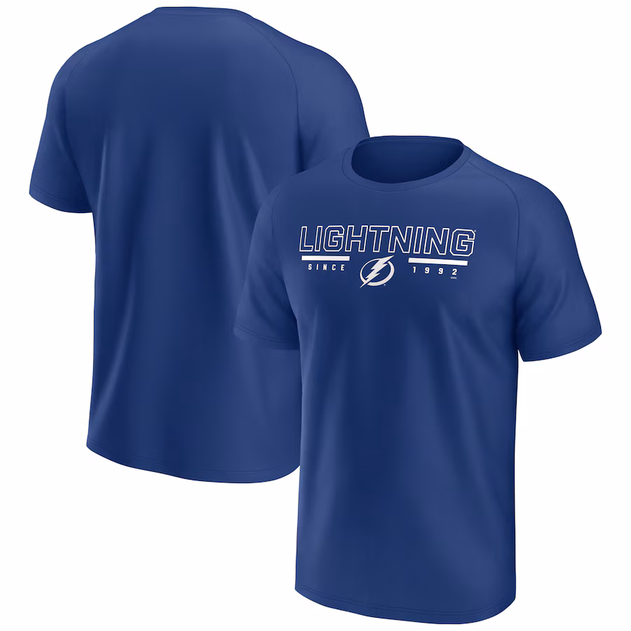 Men's Tampa Bay Lightning Fanatics Blue Established Raglan T-Shirt - Jersey