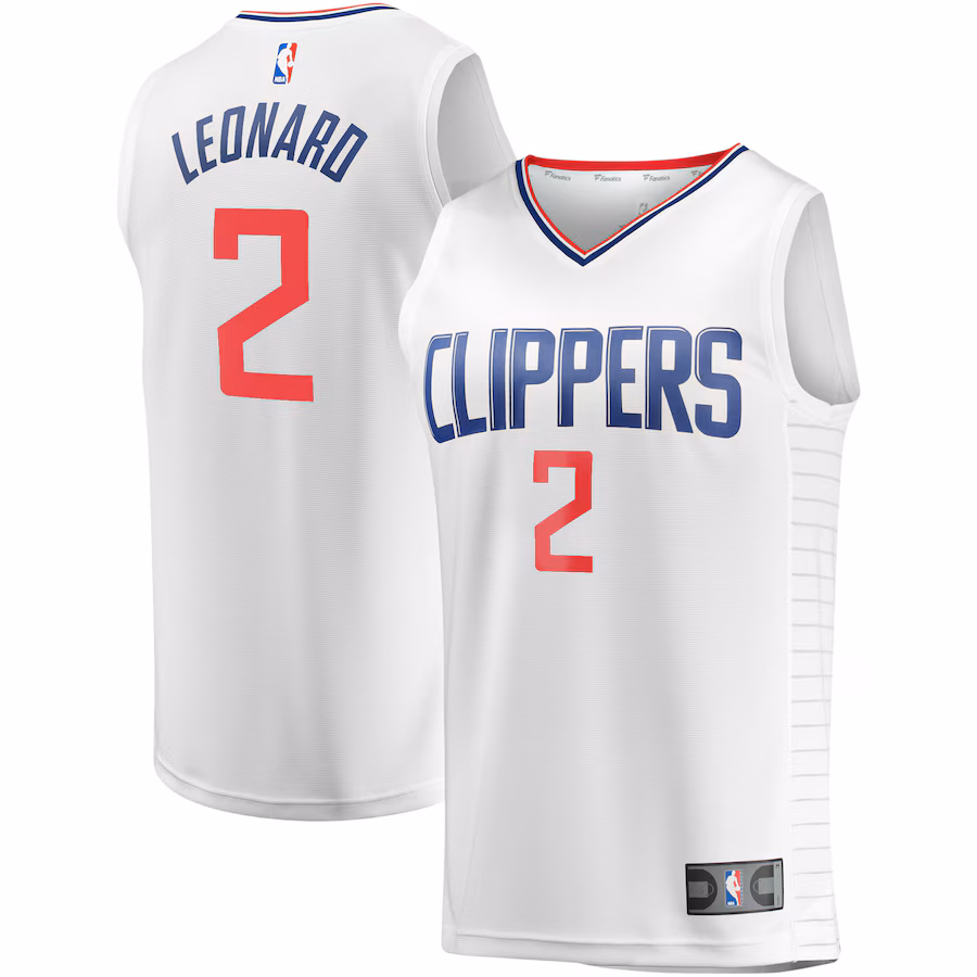 Youth LA Clippers Kawhi Leonard Fanatics White Fast Break Player Jersey - Association Edition - Jersey
