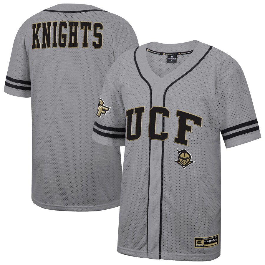Men's Colosseum Gray UCF Knights Free Spirited Baseball Jersey - Jersey