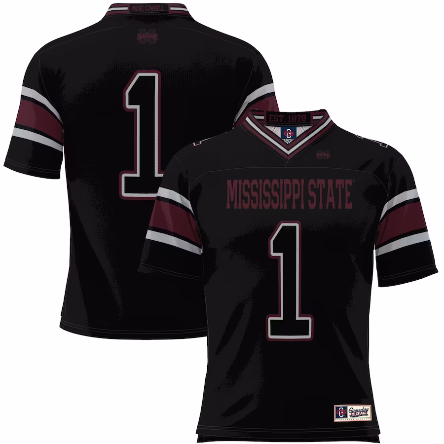 #1 Mississippi State Bulldogs GameDay Greats Endzone Football Jersey - Black - Jersey