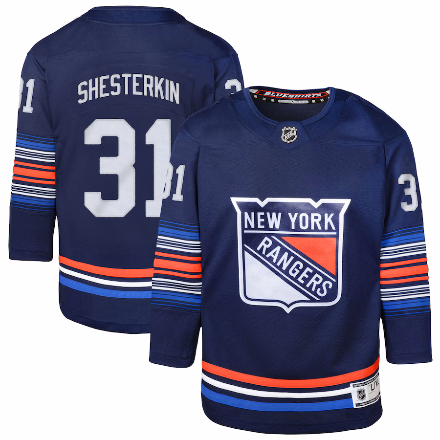 Youth New York Rangers Igor Shesterkin Navy Alternate Premier Player Jersey - Jersey