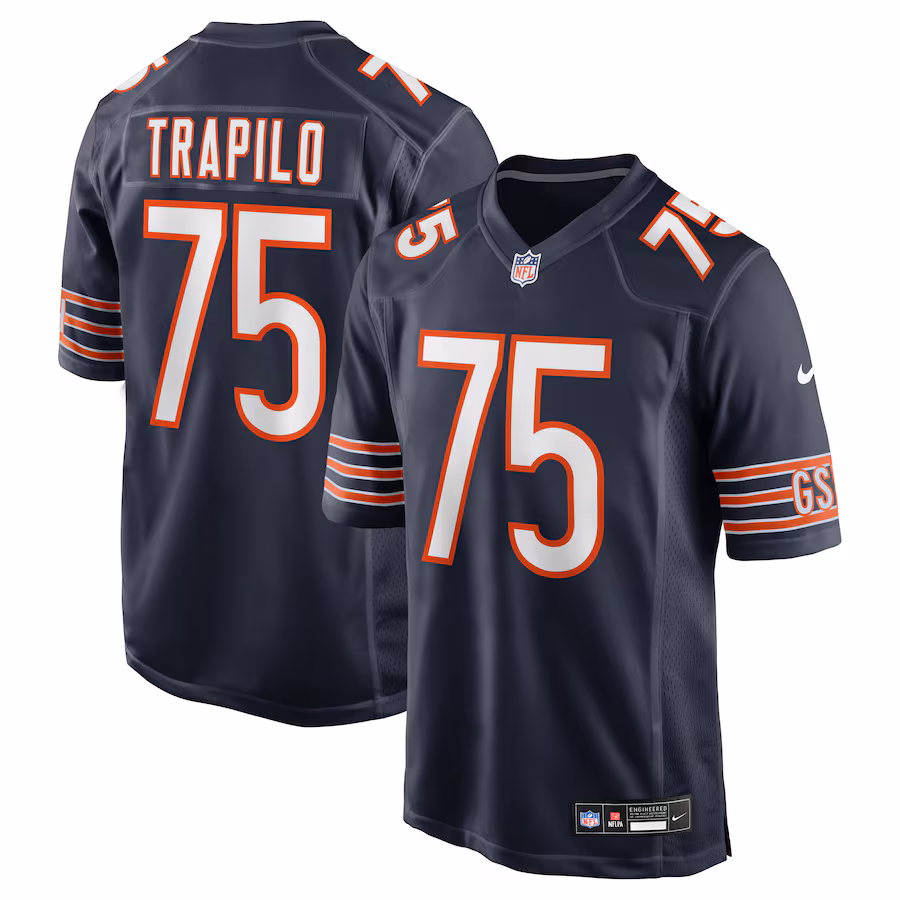 Men's Chicago Bears Ozzy Trapilo Nike Navy Team Game Jersey - Jersey
