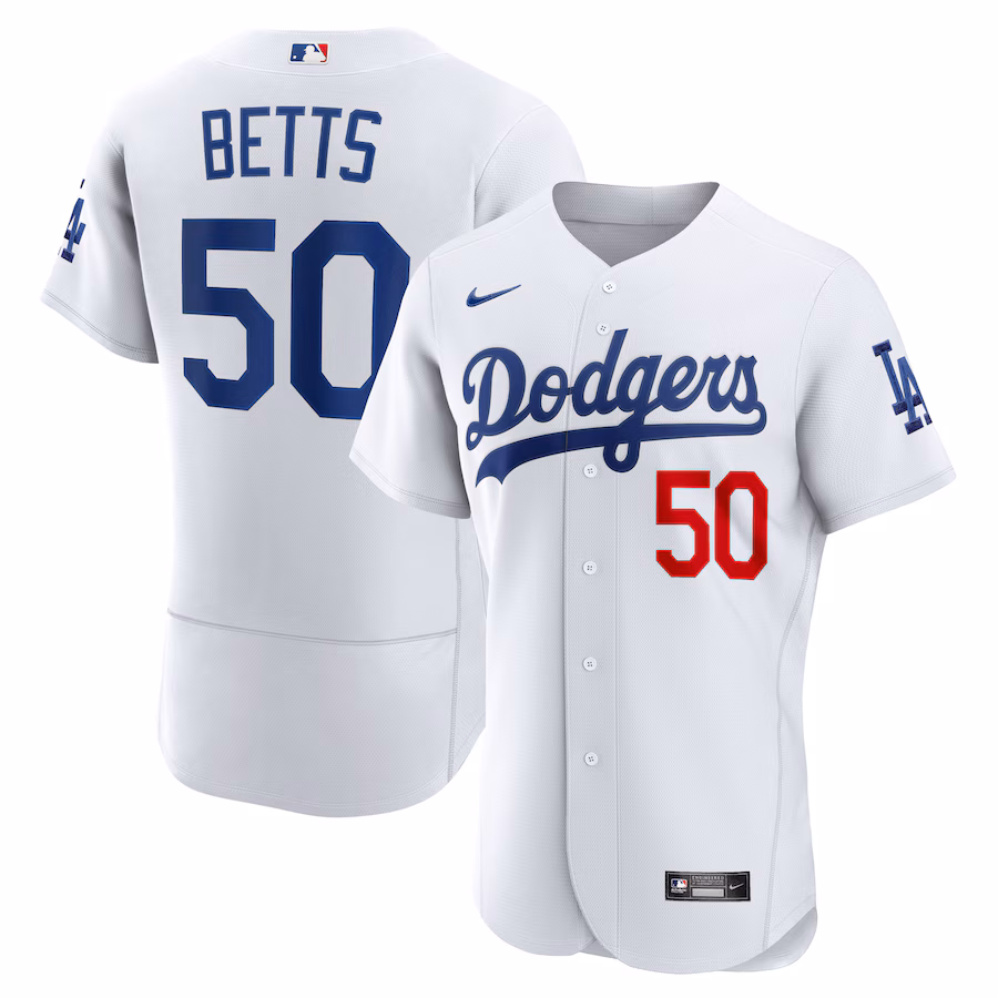 Men's Los Angeles Dodgers Mookie Betts Nike White Home Authentic Player Jersey - Jersey