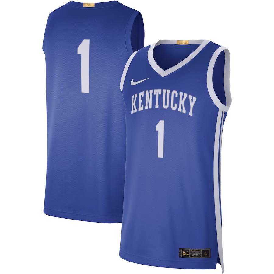 #1 Kentucky Wildcats Nike Limited Basketball Jersey - Royal - Jersey