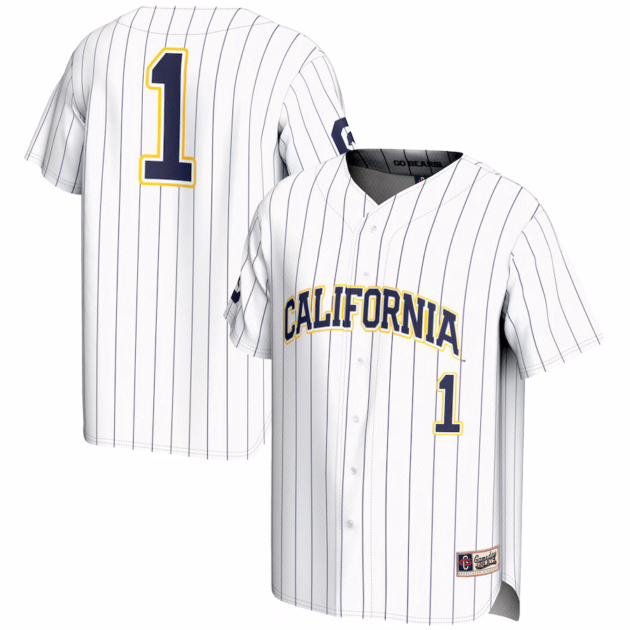 Men's GameDay Greats #1 White Cal Bears Lightweight Baseball Fashion Jersey - Jersey
