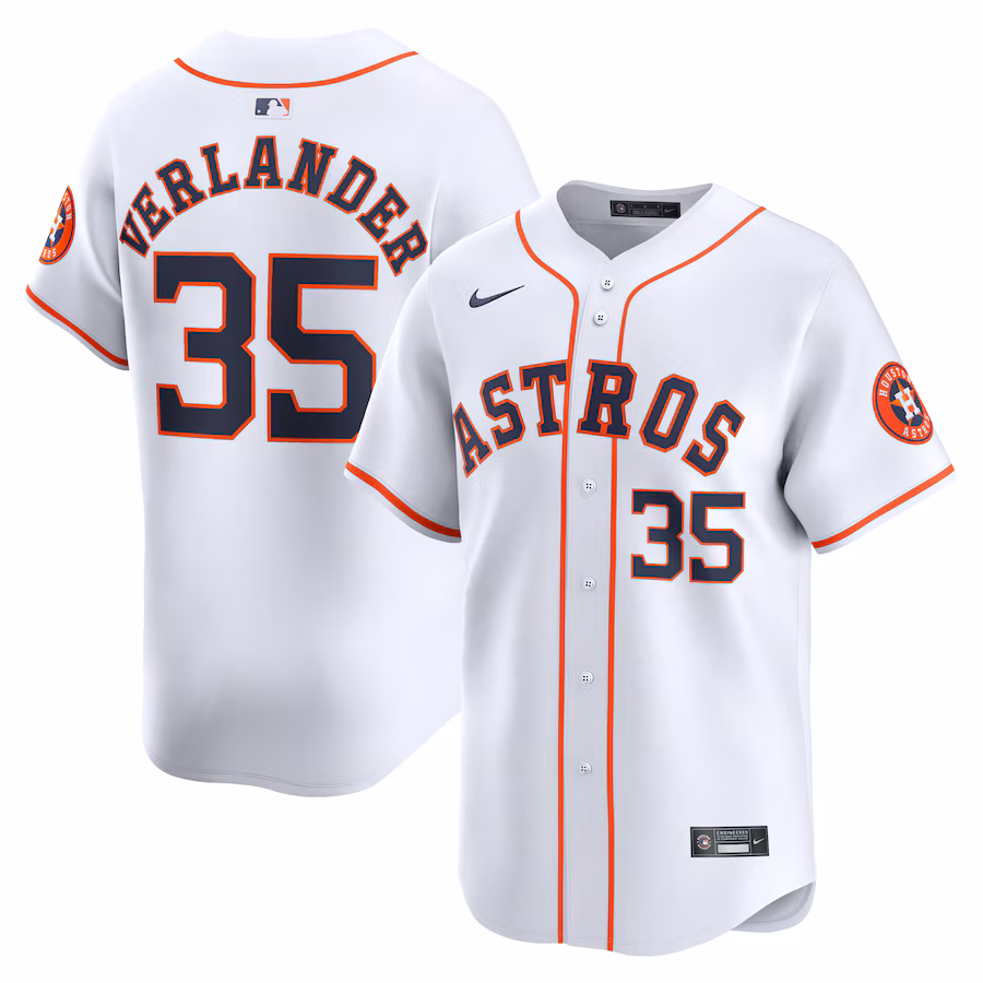 Men's Houston Astros Justin Verlander Nike White Home Limited Player Jersey - Jersey
