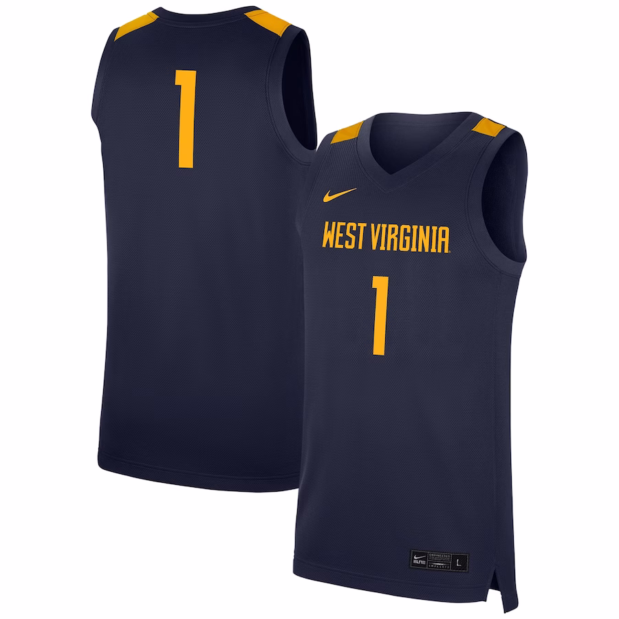 #1 West Virginia Mountaineers Nike Replica Jersey - Navy - Jersey