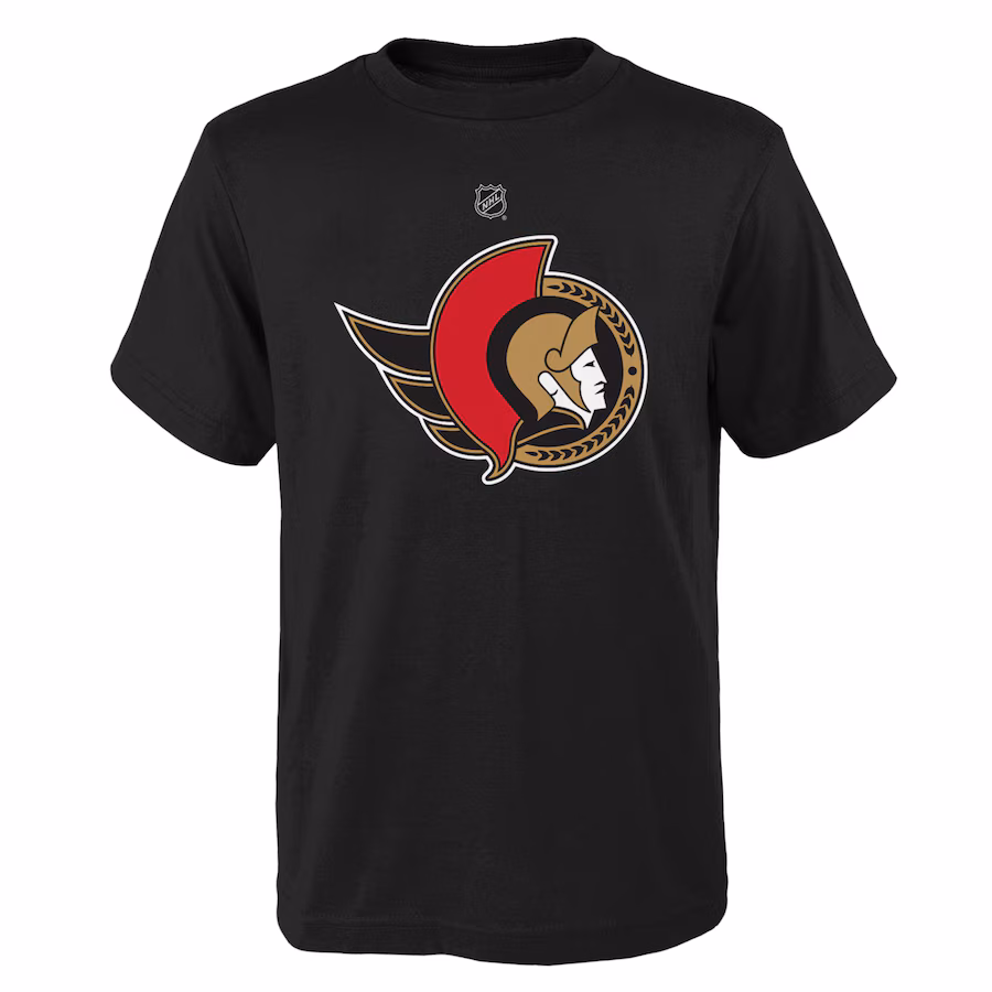 Youth Ottawa Senators Black Primary Logo T-Shirt - Jersey