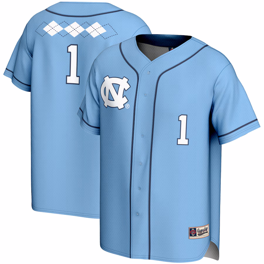 Youth GameDay Greats  Carolina Blue #1 North Carolina Tar Heels Lightweight Softball Jersey - Jersey