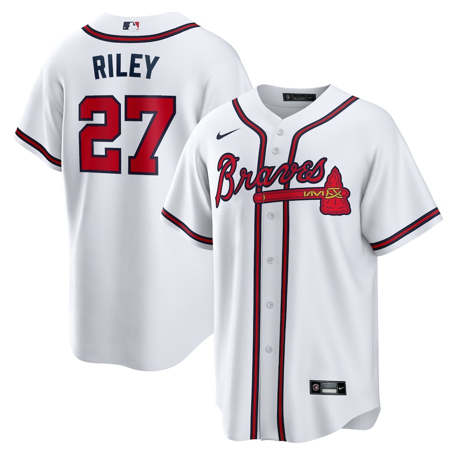 Men's Atlanta Braves Austin Riley Nike White Home Replica Player Jersey - Jersey