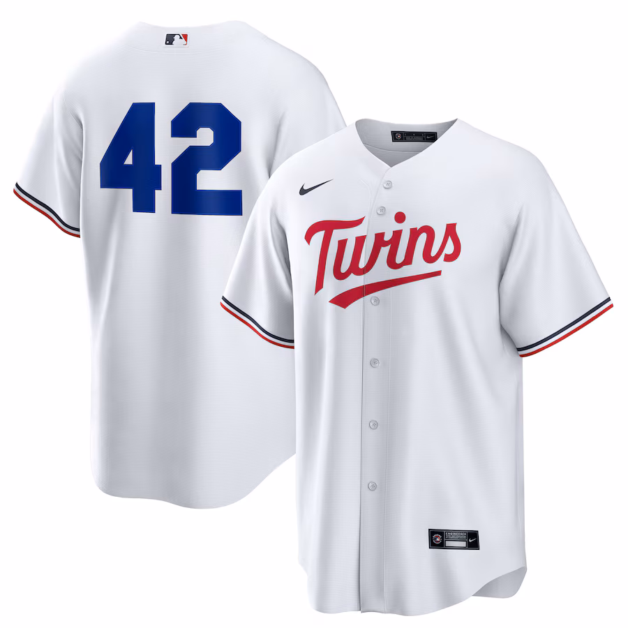 Men's Minnesota Twins Nike White Home 2025 Jackie Robinson Day Replica Jersey - Jersey