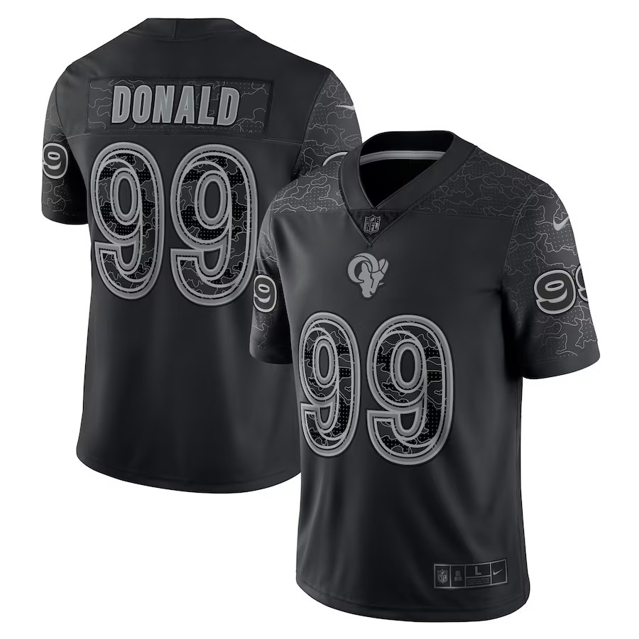 Men's Los Angeles Rams Aaron Donald Nike Black RFLCTV Limited Jersey - Jersey