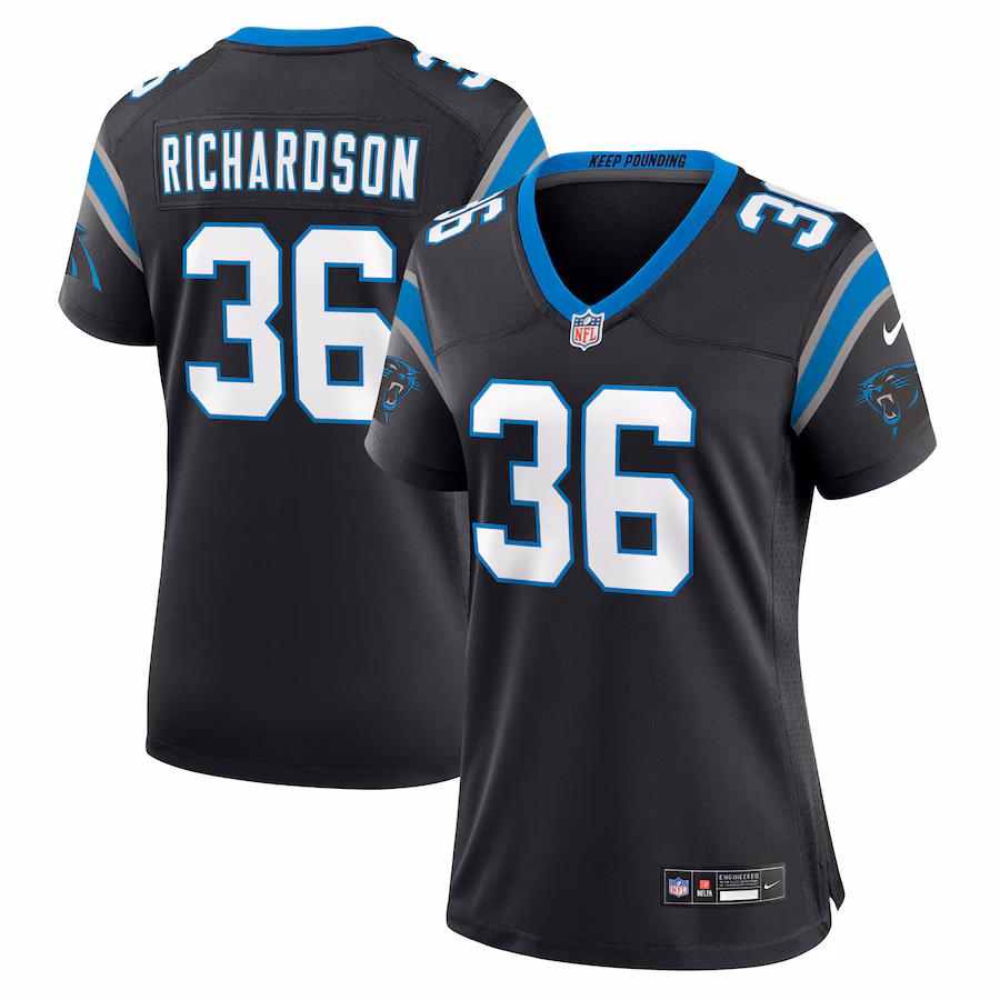 Women's Carolina Panthers Demani Richardson Nike Black Team Game Jersey - Jersey