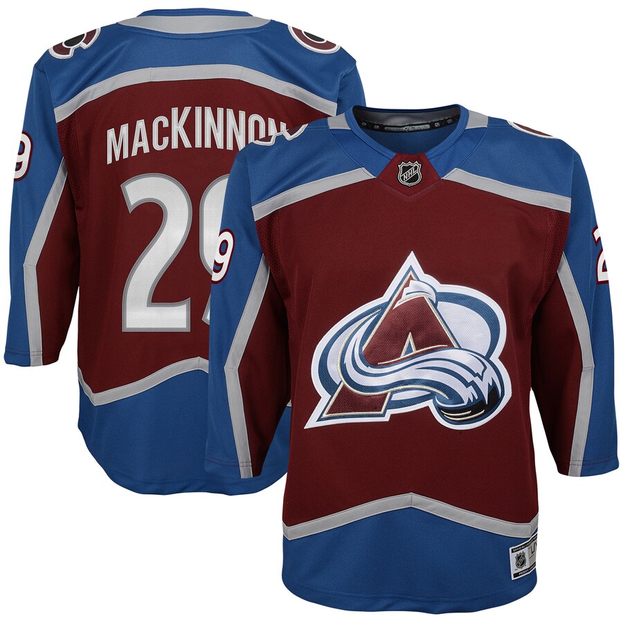 Youth Colorado Avalanche Nathan MacKinnon Burgundy Premier Player Jersey - Jersey