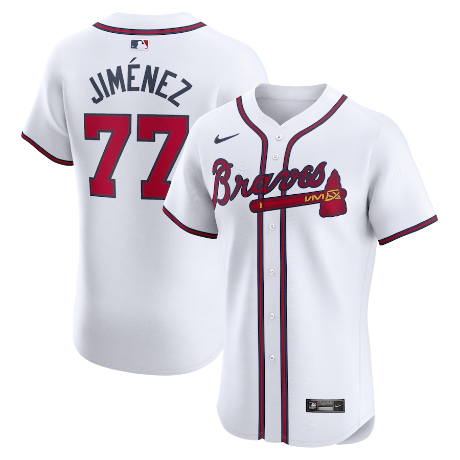 Men's Atlanta Braves Joe Jimenez Nike White Home Elite Player Jersey - Jersey
