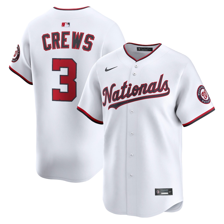 Men's Washington Nationals Dylan Crews Nike White Alternate Limited Player Jersey - Jersey