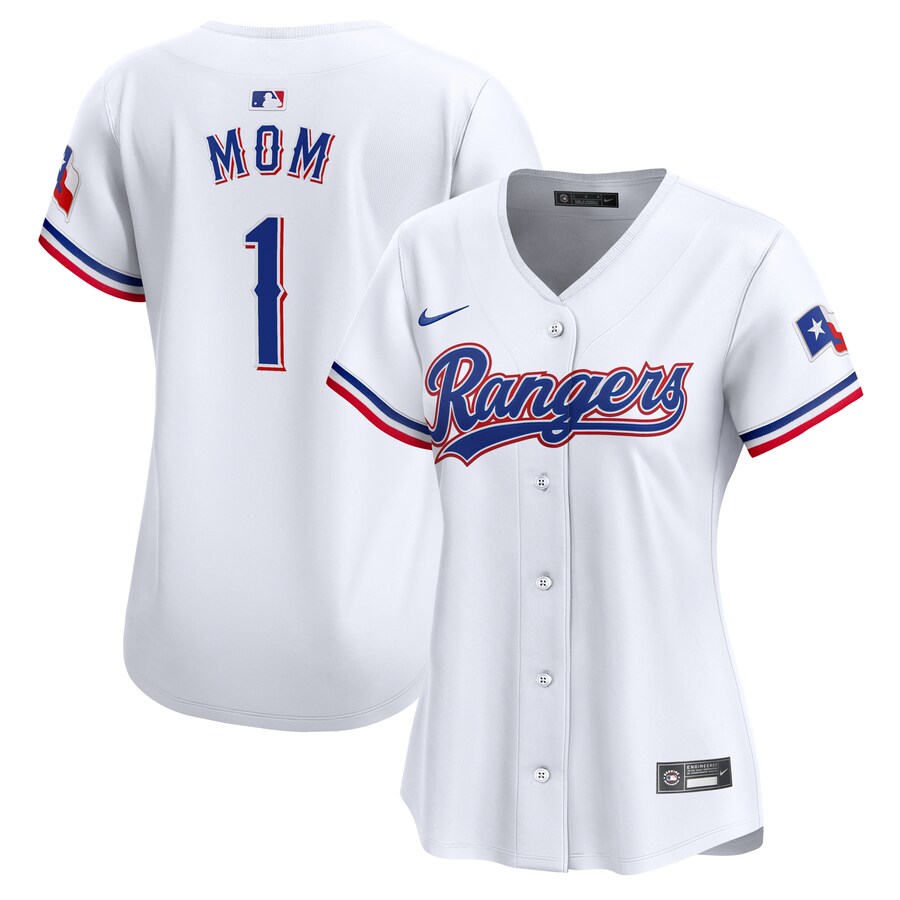 Women's Texas Rangers Nike White #1 Mom Home Limited Jersey - Jersey