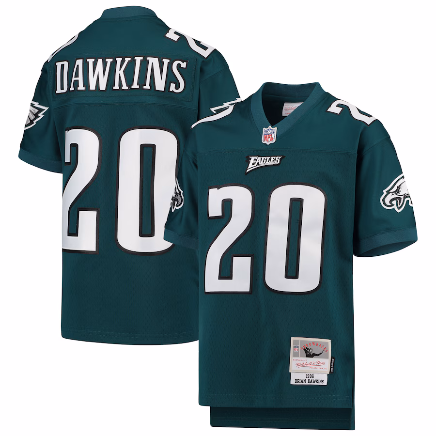 Youth Philadelphia Eagles Brian Dawkins Mitchell & Ness Midnight Green 2004 Legacy Retired Player Jersey - Jersey