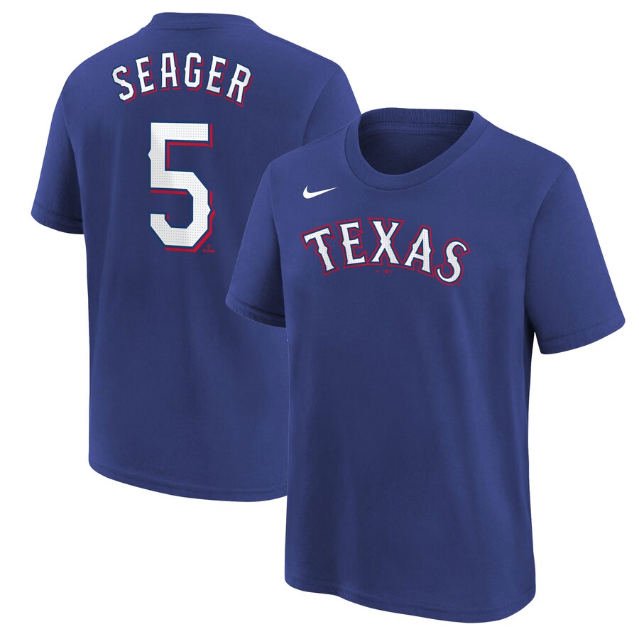Youth Texas Rangers Corey Seager Nike Royal Home Player Name & Number T-Shirt - Jersey