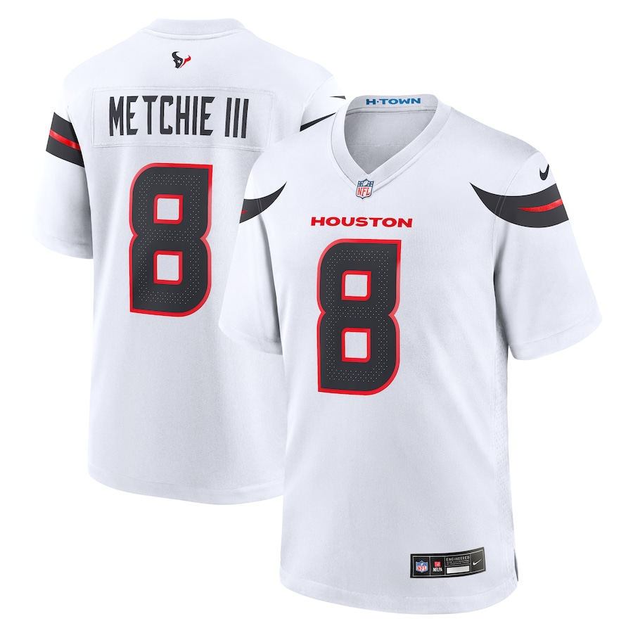 Men's Houston Texans John Metchie III Nike White Game Jersey - Jersey
