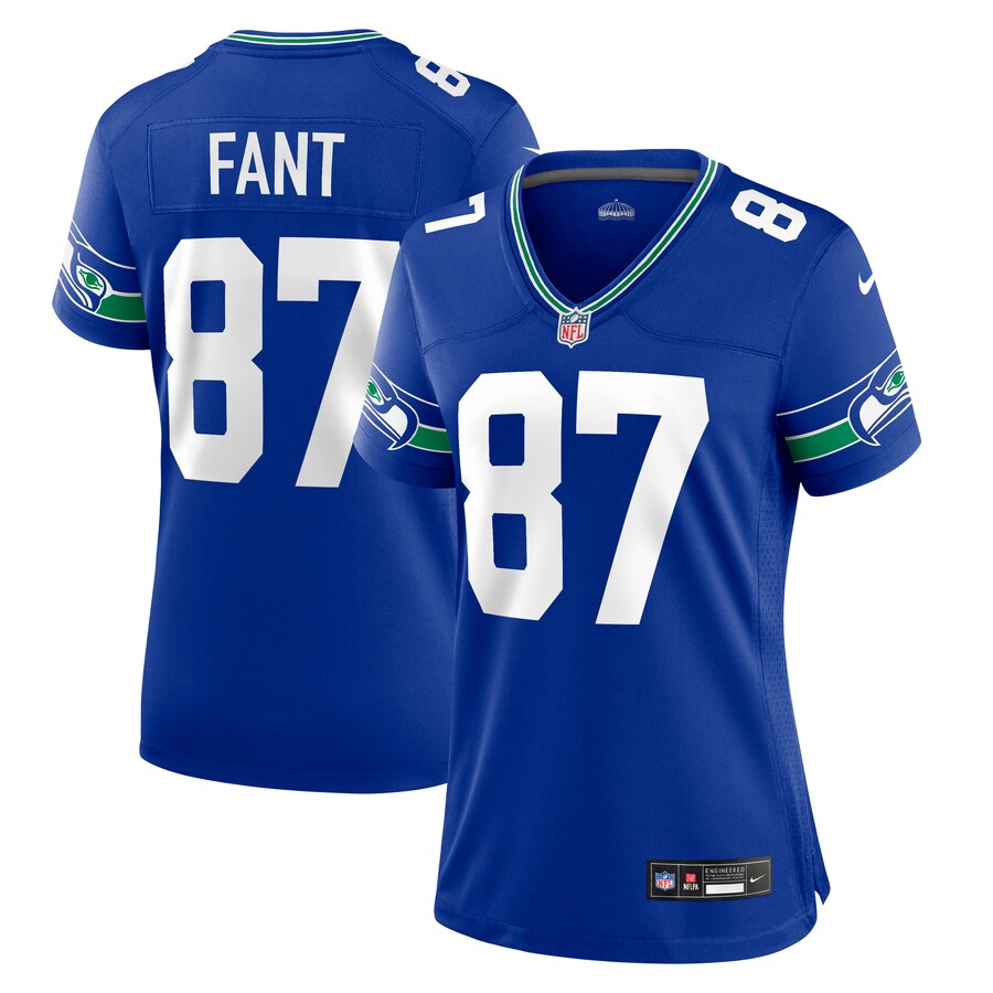 Women's Seattle Seahawks Noah Fant Nike Royal Throwback Player Game Jersey - Jersey