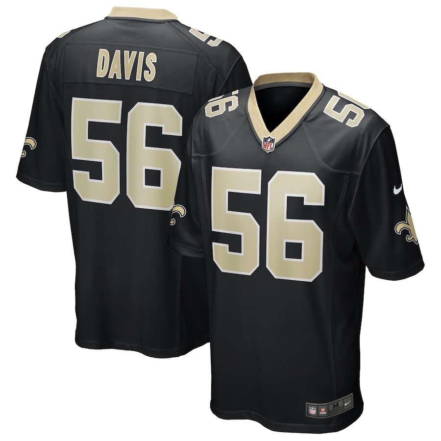 Men's New Orleans Saints Demario Davis Nike Black Game Jersey - Jersey