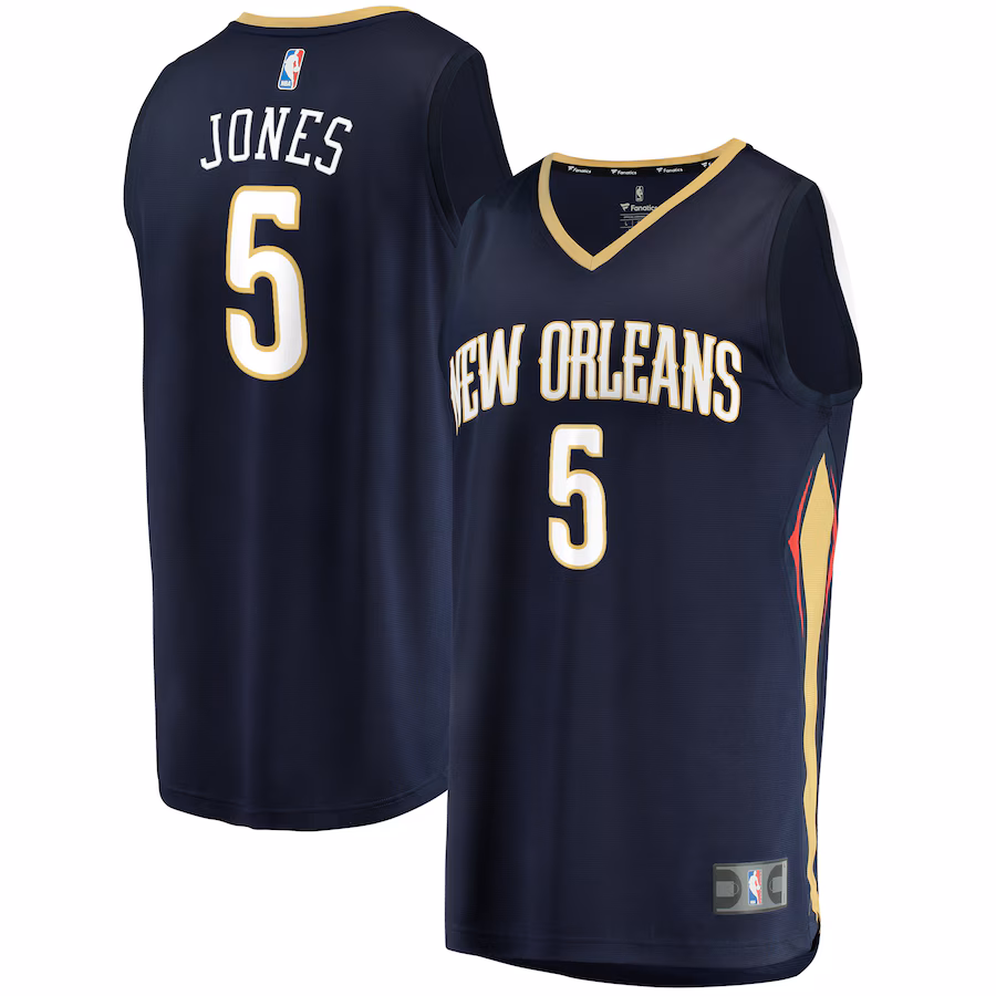 Youth New Orleans Pelicans Herbert Jones Fanatics Navy Fast Break Replica Jersey - Icon Edition - Jersey