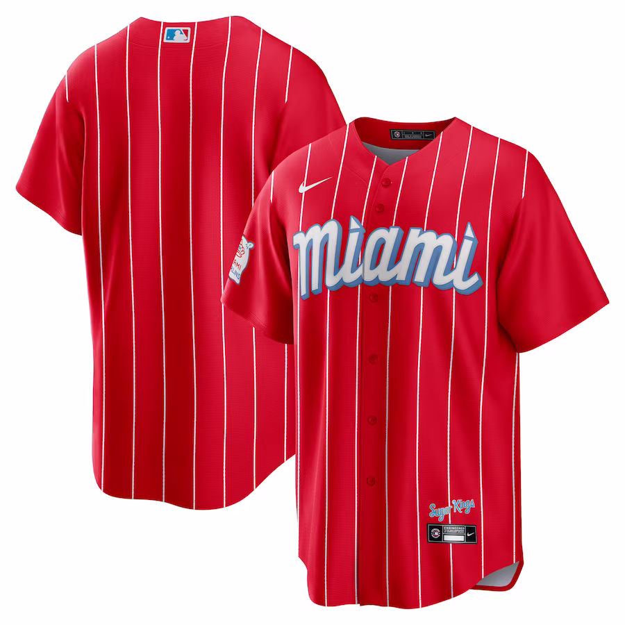 Men's Miami Marlins Nike Red City Connect Replica Team Jersey - Jersey