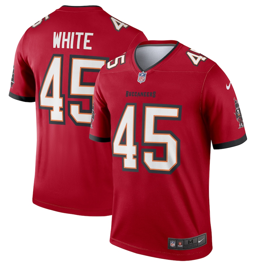 Men's Tampa Bay Buccaneers Devin White Nike Red Team Legend Player Performance Top - Jersey