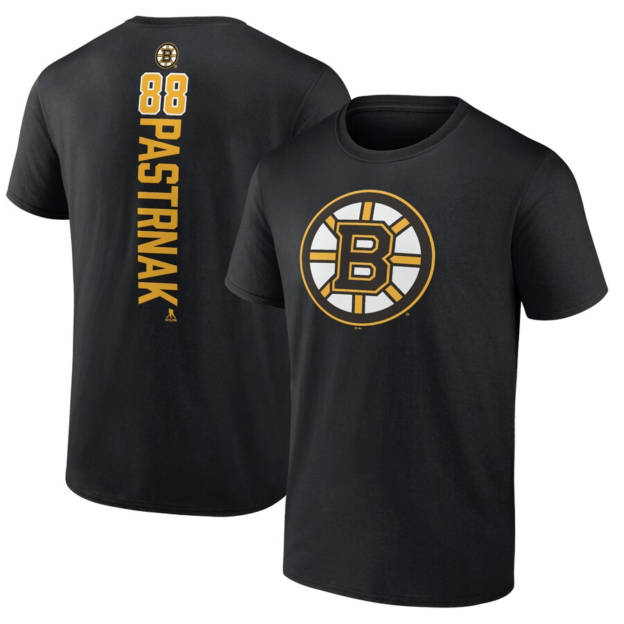 Men's Boston Bruins David Pastrnak Black Playmaker T-Shirt - Jersey