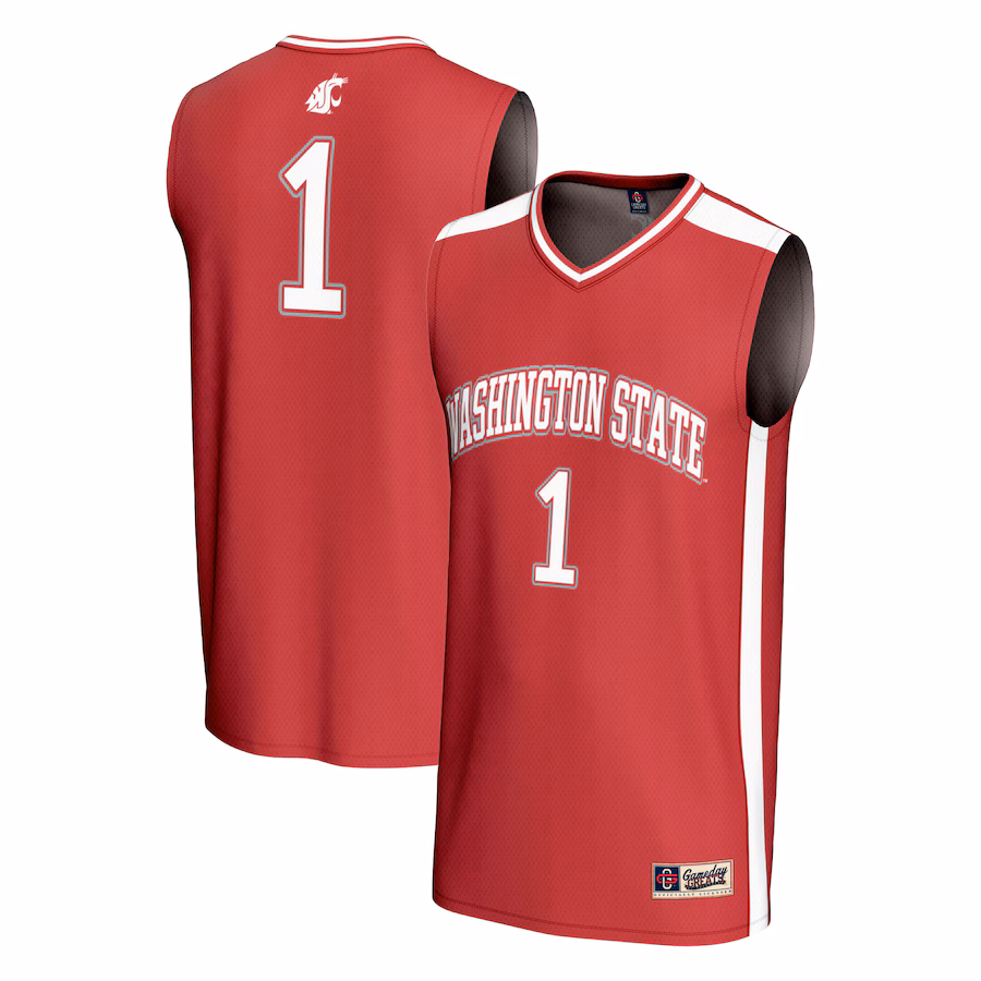 Unisex GameDay Greats #1 Crimson Washington State Cougars Lightweight Collegiate Basketball Fashion Jersey - Jersey