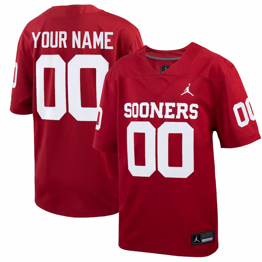 Oklahoma Sooners Nike Youth  Custom Football Game Jersey – Crimson - Jersey