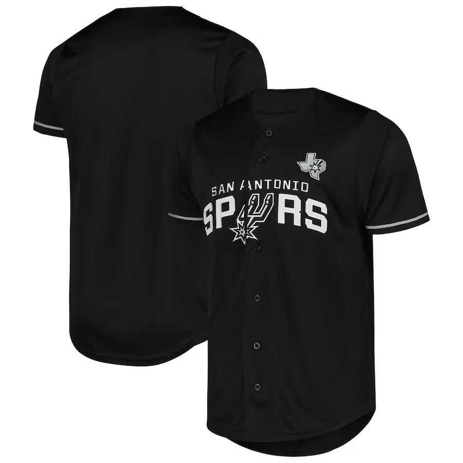 Men's San Antonio Spurs Fanatics Black Pop Baseball Jersey - Jersey