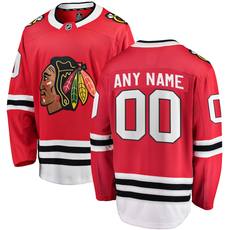 Men's Chicago Blackhawks Fanatics Red Home Breakaway Custom Jersey - Jersey