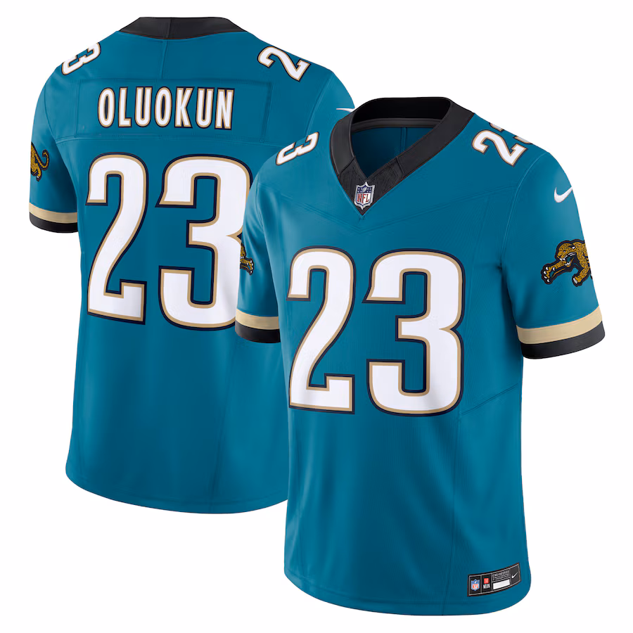 Men's Jacksonville Jaguars Foye Oluokun Nike Teal Prowler Throwback Vapor F.U.S.E. Limited Jersey - Jersey