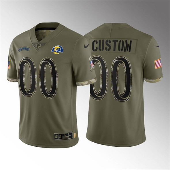 Men's Los Angeles Rams ACTIVE PLAYER Custom 2022 Olive Salute To Service Limited Stitched Jersey - Jersey