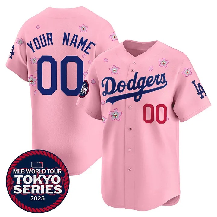 Nike x Takashi Murakami x MLB World Tour Tokyo Series 2025 Dodgers Tokyo Home Custom Jersey - Jersey