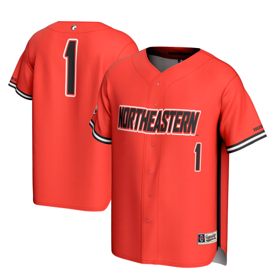 #1 Northeastern Huskies GameDay Greats Lightweight Baseball Fashion Jersey - Red - Jersey