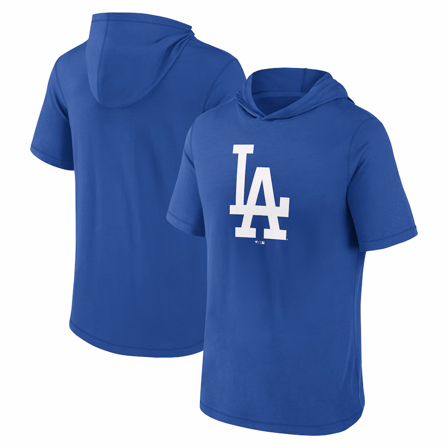 Men's Los Angeles Dodgers Fanatics Royal Short Sleeve Hoodie T-Shirt - Jersey
