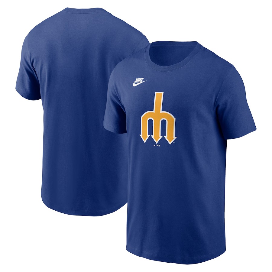 Men's Seattle Mariners Nike Royal Cooperstown Collection Team Logo T-Shirt - Jersey