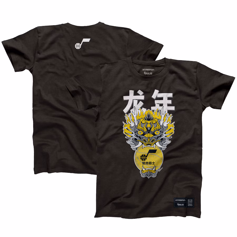 Unisex Utah Jazz  Hyperfly Heather Black Year of the Dragon Lunar New Year Collection T-Shirt - Jersey