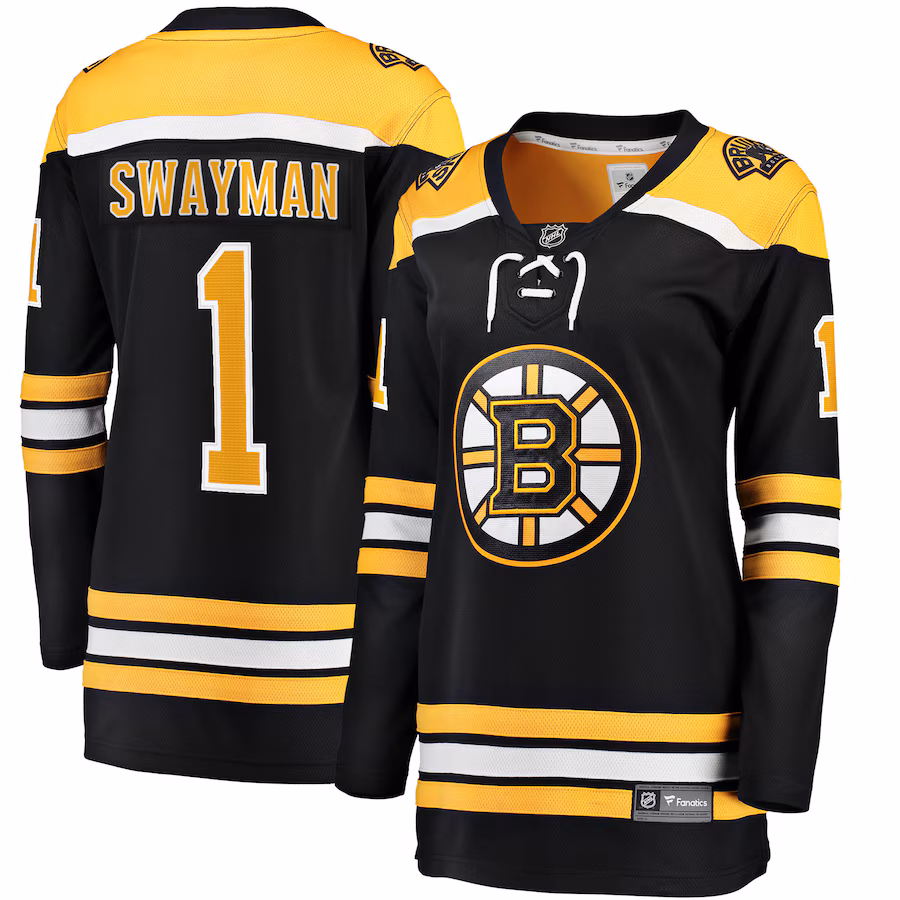 Women's Boston Bruins Jeremy Swayman Fanatics Black Home Breakaway Jersey - Jersey