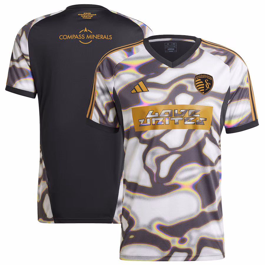 Men's Sporting Kansas City adidas Black 2024 Pride Pre-Match Top - Jersey