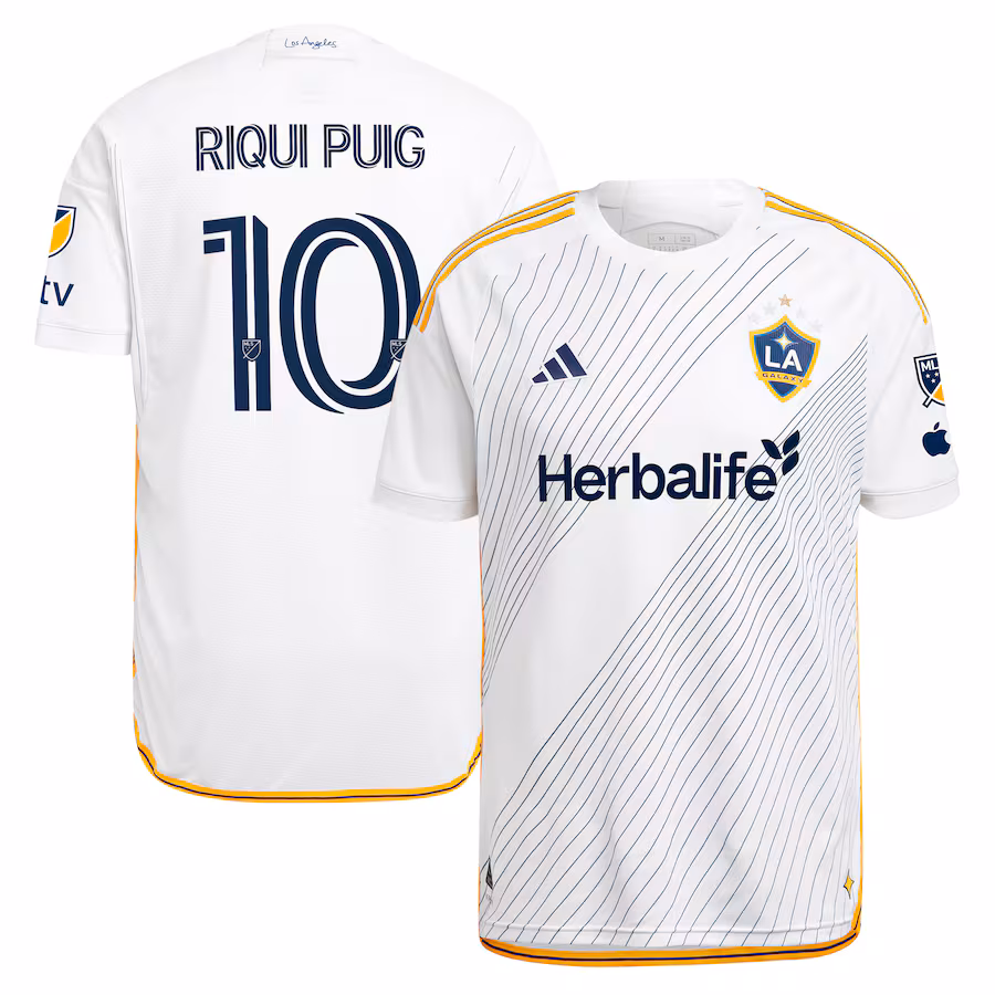 Men's LA Galaxy Riqui Puig adidas White 2024 Angeleno Kit Authentic Player Jersey - Jersey