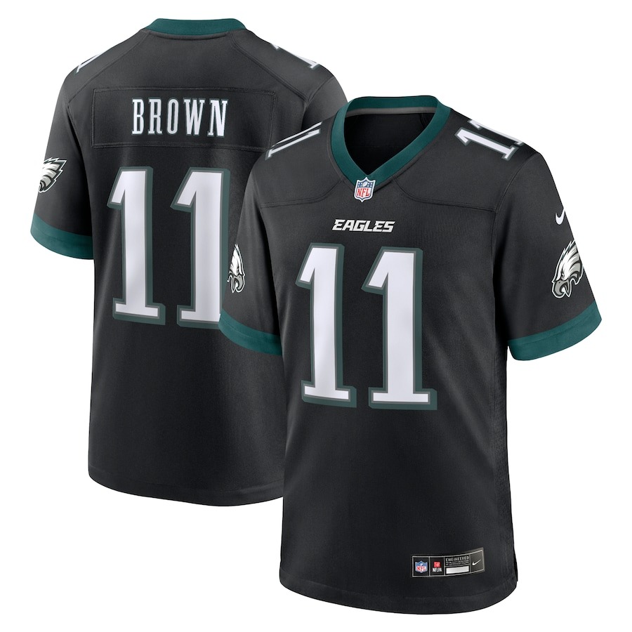 Men's Philadelphia Eagles A.J. Brown Nike Black Alternate Game Jersey - Jersey