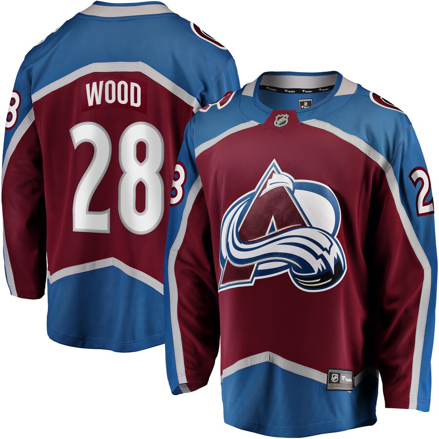 Men's Colorado Avalanche Miles Wood Fanatics Branded Maroon Home Breakaway Jersey - Jersey