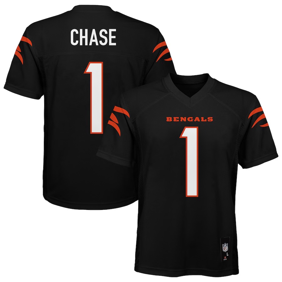 Youth Cincinnati Bengals Ja'Marr Chase Black Replica Player Jersey - Jersey