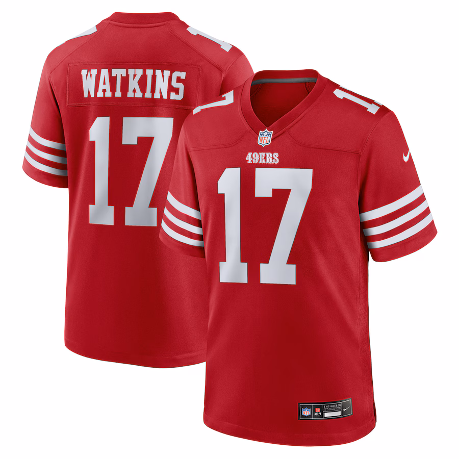 Men's San Francisco 49ers Jordan Watkins Nike Scarlet Team Game Jersey - Jersey