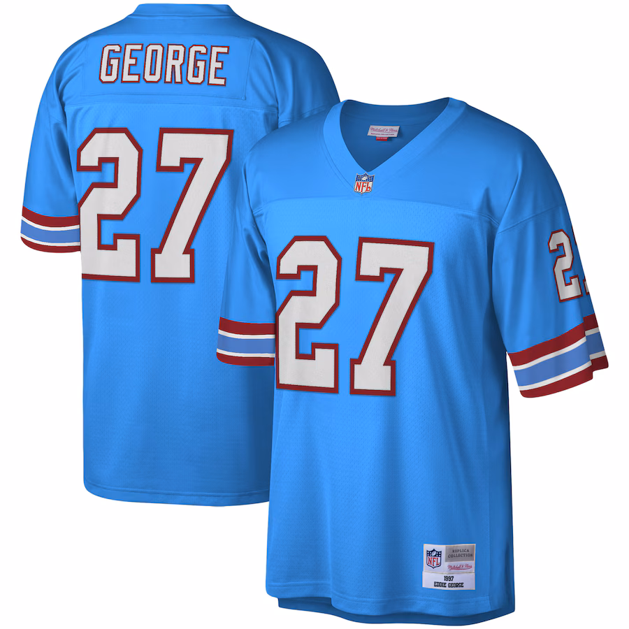 Men's Houston Oilers Eddie George Mitchell & Ness Light Blue Legacy Replica Jersey - Jersey