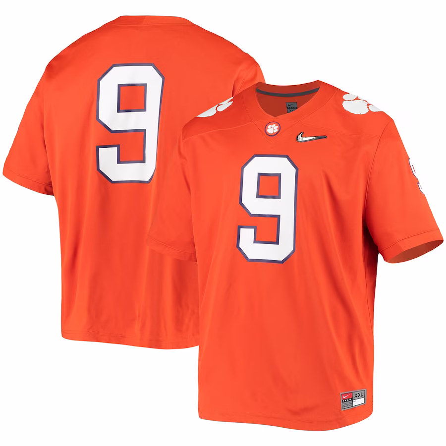 #9 Clemson Tigers Nike Game Jersey - Orange - Jersey